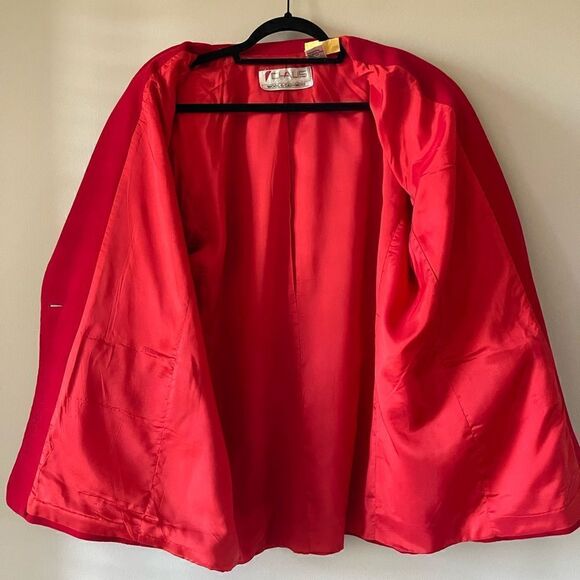 CHAUS Classic Vintage Wool Red Blazer Size 14 - Picture 6 of 13